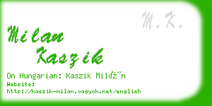 milan kaszik business card